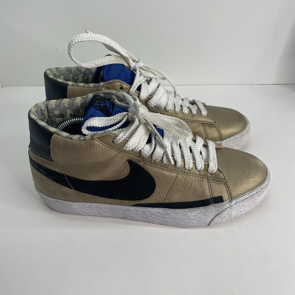 Nike Mens Blazer High Premium 316397-901 Gold Basketball Shoes Sneakers Size 9.5